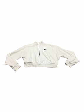 Nike Women’s Sportswear Phoenix Cropped Fleece 1/4 Zip Cream White, Size Medium